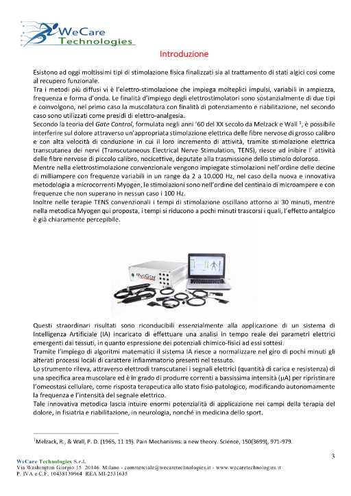 Copertina Sistema di elettro-stimolazione a micro correnti tramite impiego di Intelligenza Artificiale Myogen
